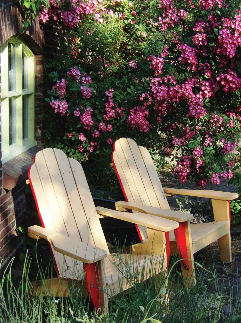 Customize it Witte stoelen 50x70cm Tuinschilderij - 