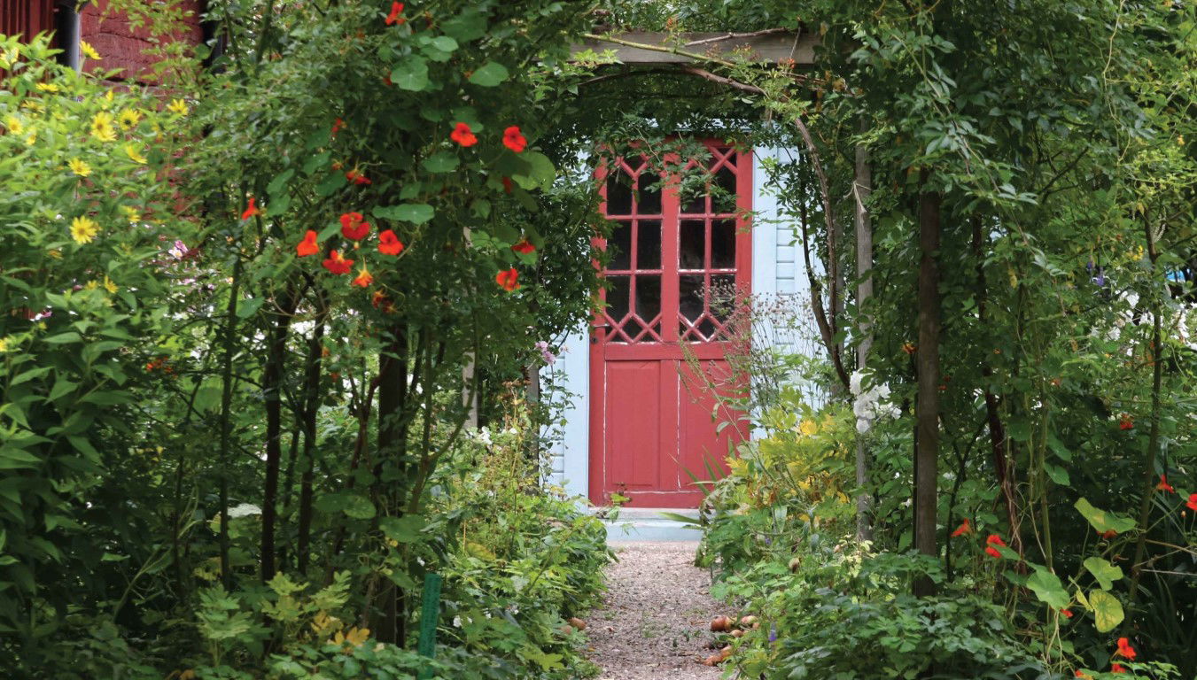 Customize it Poort deur 130x70cm Tuinschilderij - 