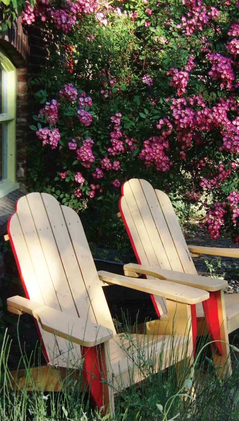 Customize it Witte stoelen 70x130cm Tuinschilderij - 