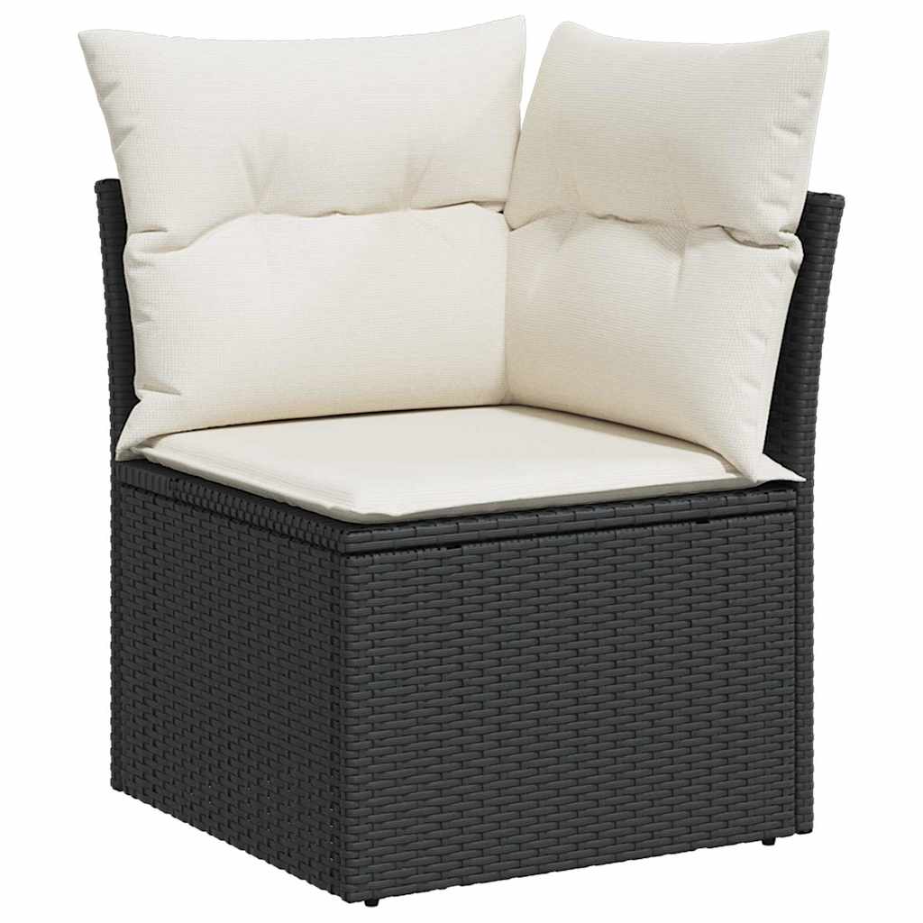 vidaXL Tuin Sofa Set 8 pcs Zwart, wit Groot
