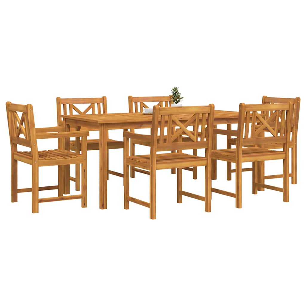 vidaXL Tuin Eetset 7 pcs Natuurlijk Hout 180 x 90 x 75 cm