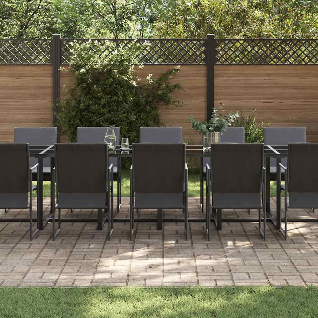 vidaXL 15-delige tuinset met kussens, staal en textilene