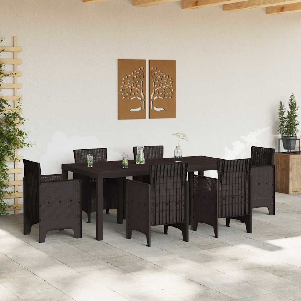 vidaXL Tuin tafel Bruin 200 x 100 x 73 cm - Poly Rattan