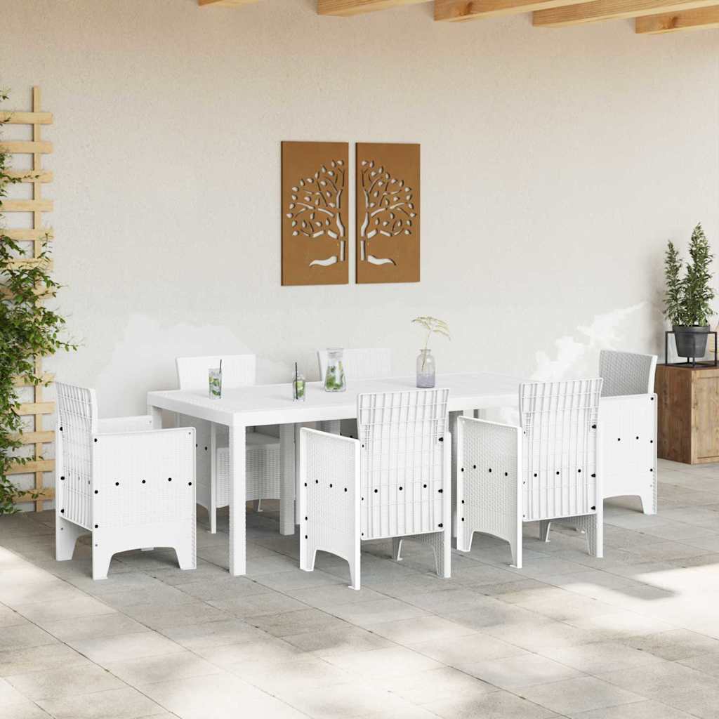 vidaXL Tuin tafel wit 200 x 100 x 73 cm poly rattan