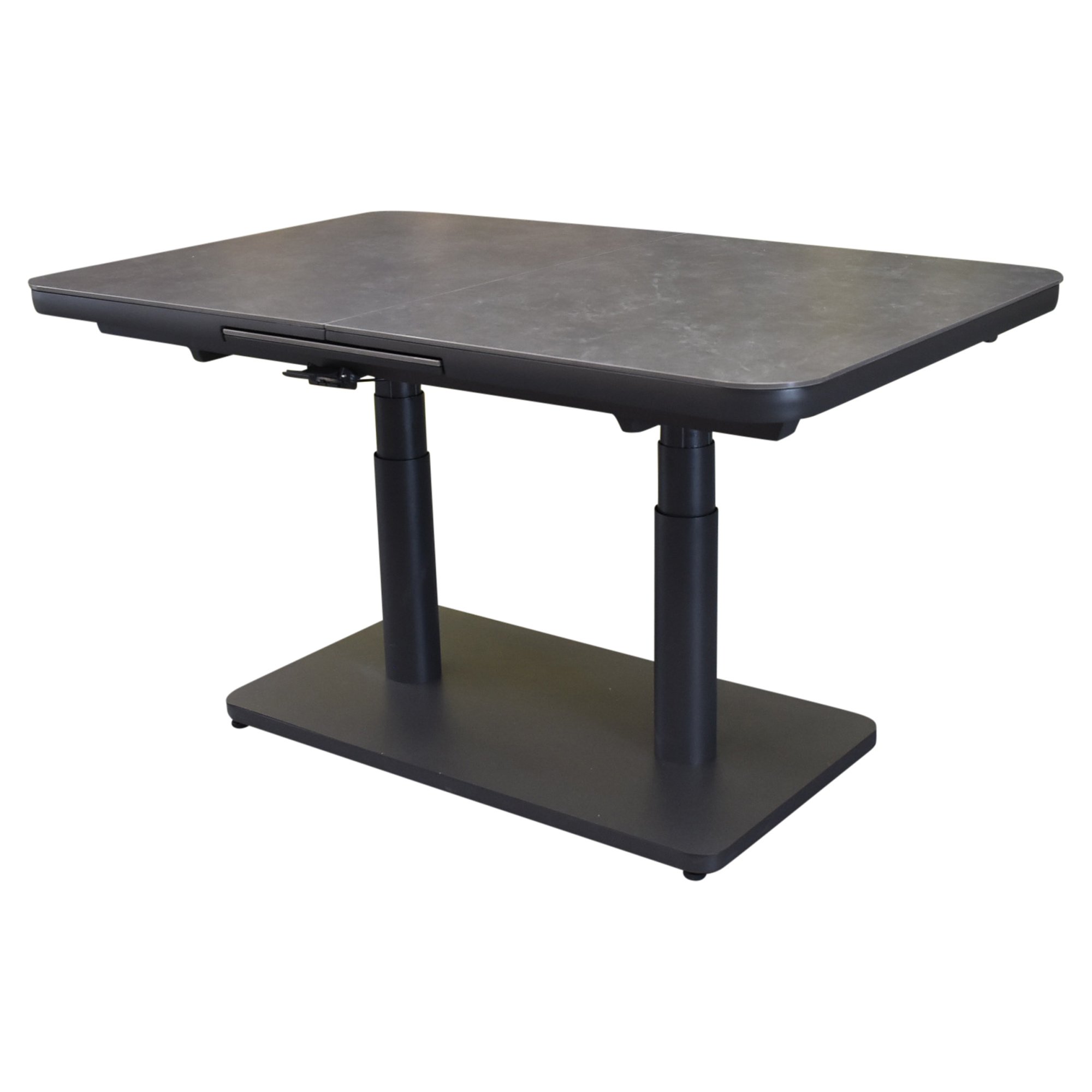 AVH-Collectie Savanna lounge dining tuintafel uitschuifbaar 140-180x90xH54-75.5 cm in hoogte verstelbaar aluminium antraciet