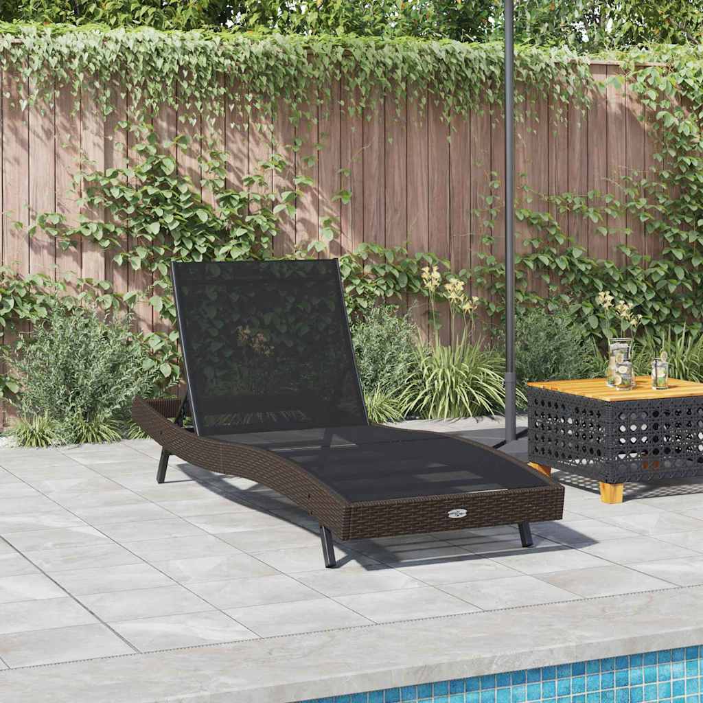 vidaXL Ligstoel 1-persoon Bruin 197 x 70 x 82 cm Poly riet