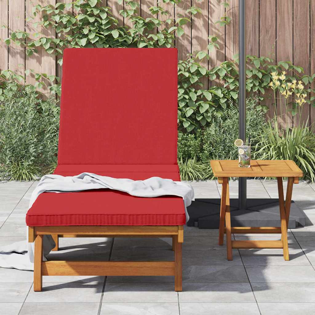 vidaXL Ligbed met Wielen en Kussen - Rood, Massief Hout