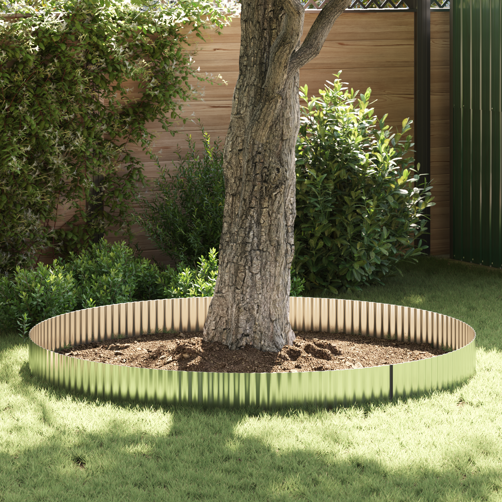vidaXL tuinrand 25 cm x 10 m golfvormig, flexibel en van gegalvaniseerd staal.