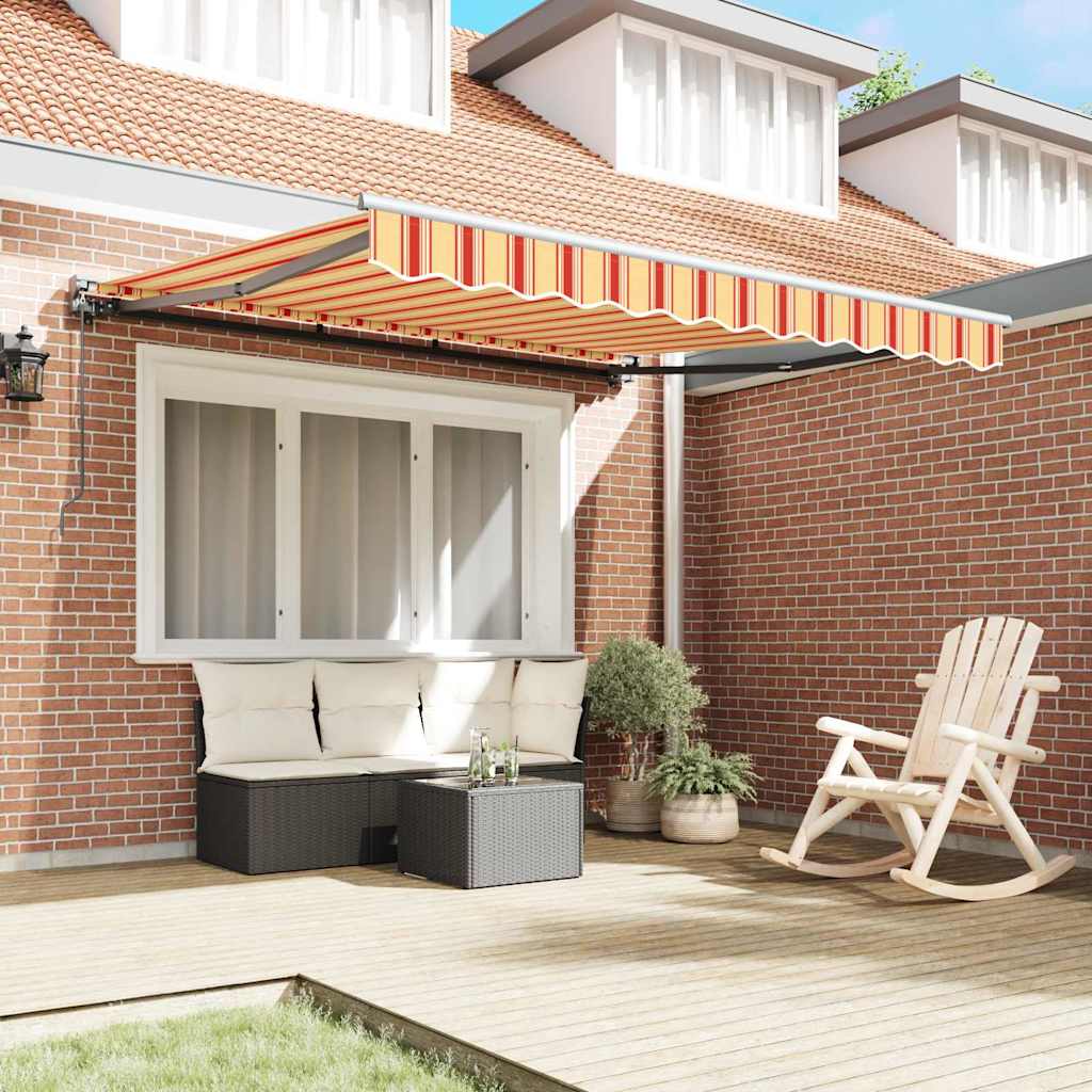 vidaXL Inklapbaar Zonnescherm Geel en Oranje 300x250 cm