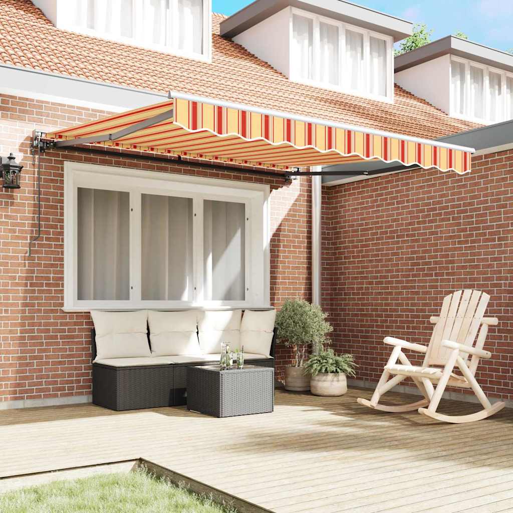 vidaXL Elektrisch Uittrekbaar Zonnescherm Geel en Oranje 300x250 cm