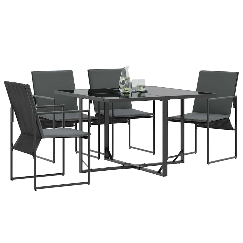 vidaXL Tuinstoelen met Kussens 4 stuks Zwart Textilene