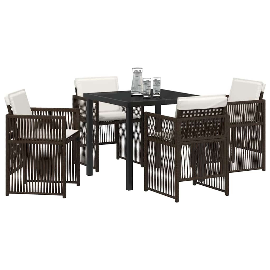 vidaXL Bruine tuin eetset 5 pcs Bruin Staal