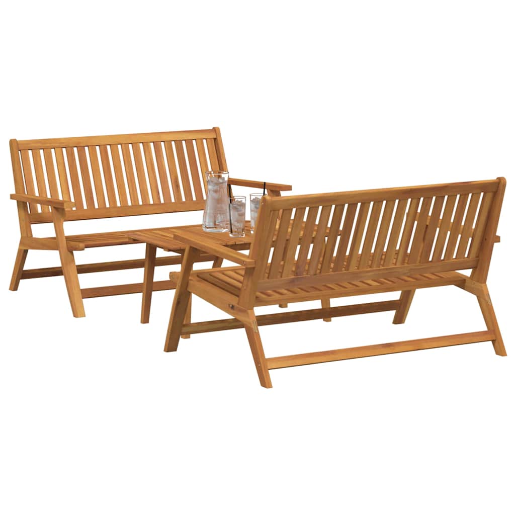 vidaXL Tuinstoelen met Tafel 3 Stuks van Massief Acaciahout