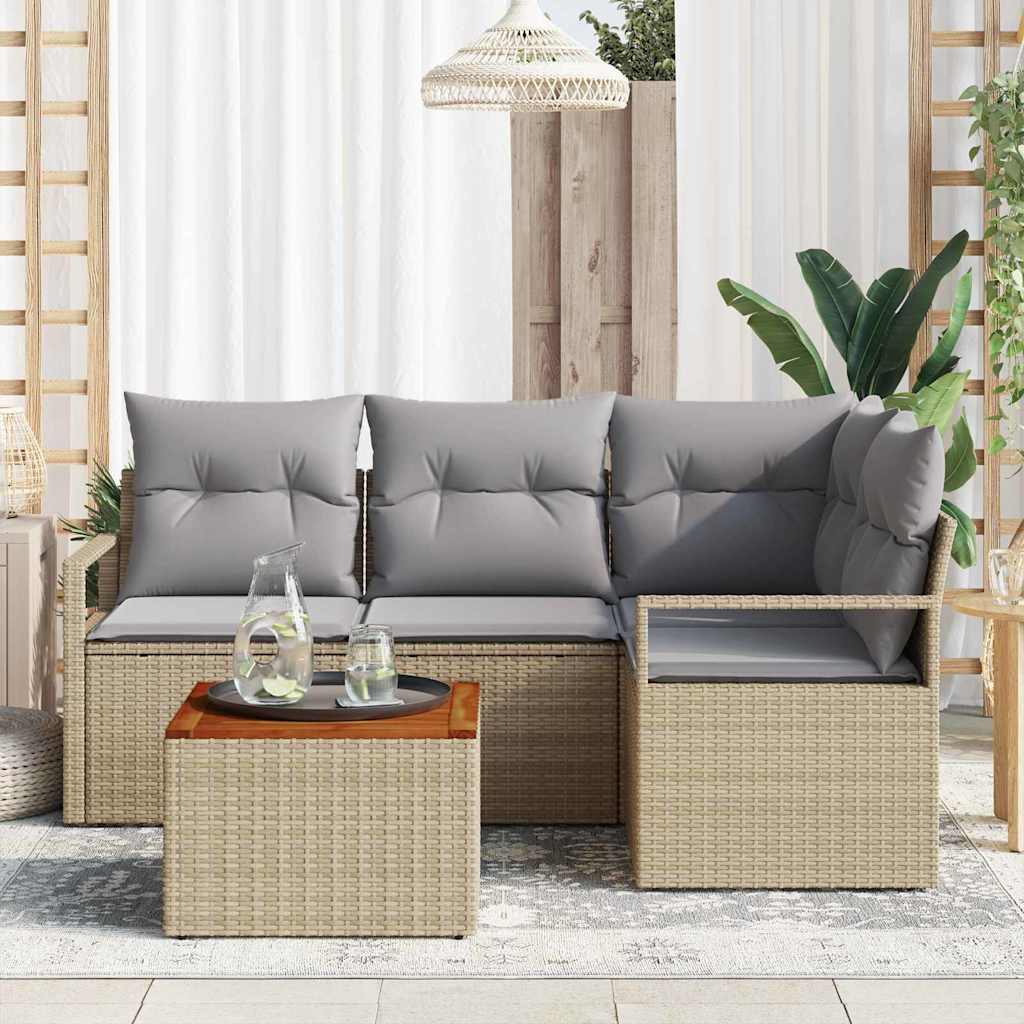 vidaXL Tuin Sofa Set 5 pcs Beige, lichtgrijs Middelgroot
