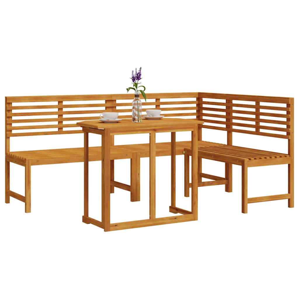 vidaXL 3-Delige Tuin Bistro Set - Massief Acaciahout