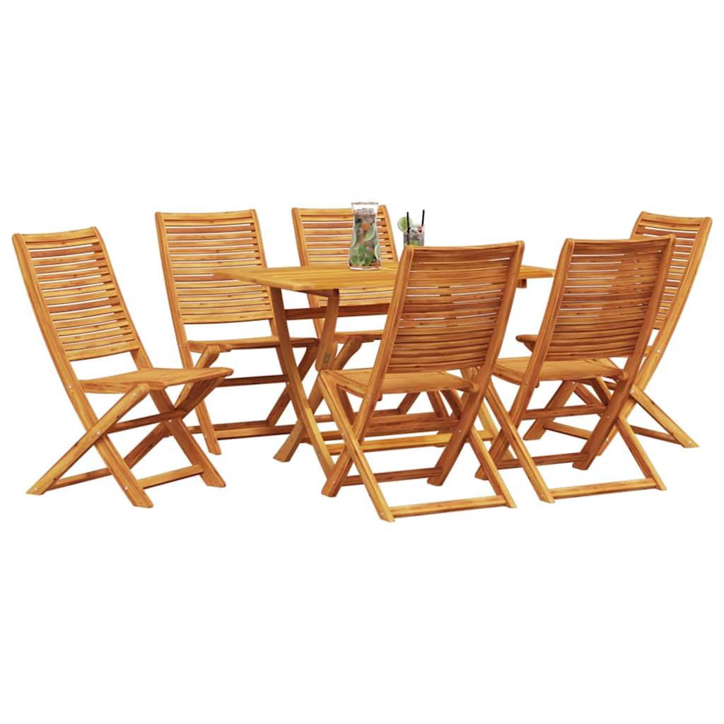 vidaXL Tuin Eetset 7 pcs Natuurlijk hout Middelgroot Acaciahout