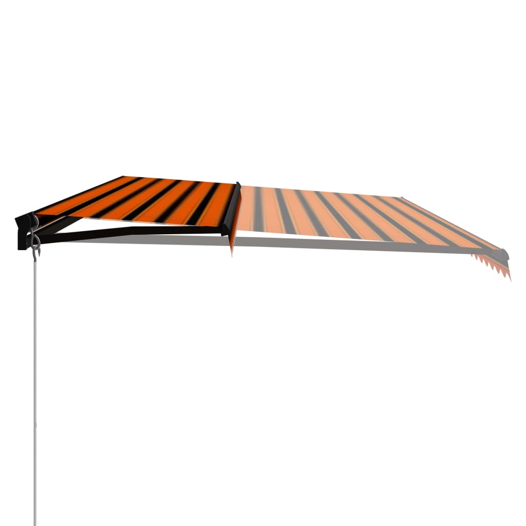 vidaXL Luifel handmatig uittrekbaar 600x300 cm oranje en bruin