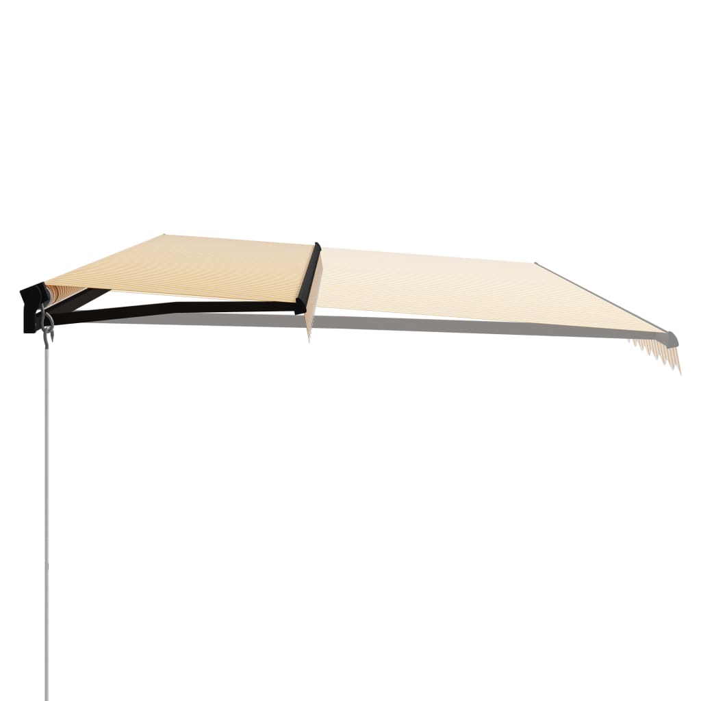 vidaXL Luifel handmatig uittrekbaar 600x300 cm geel en wit