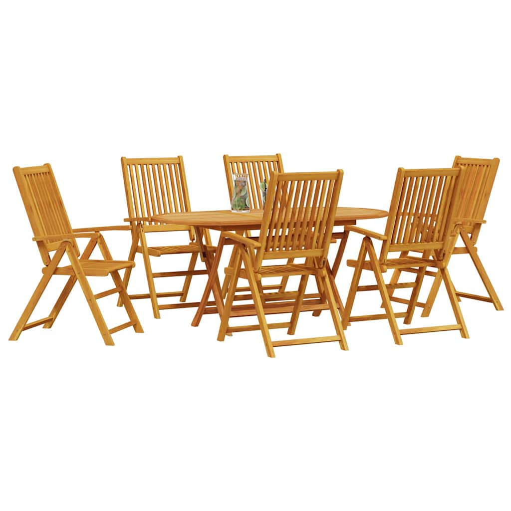 vidaXL Tuin Eetset 7 pcs Bruin Massief acaciahout