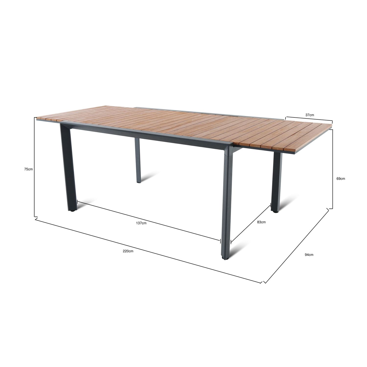 Central Park Tuintafel Analee Uitschuifbaar 146/219x90cm
