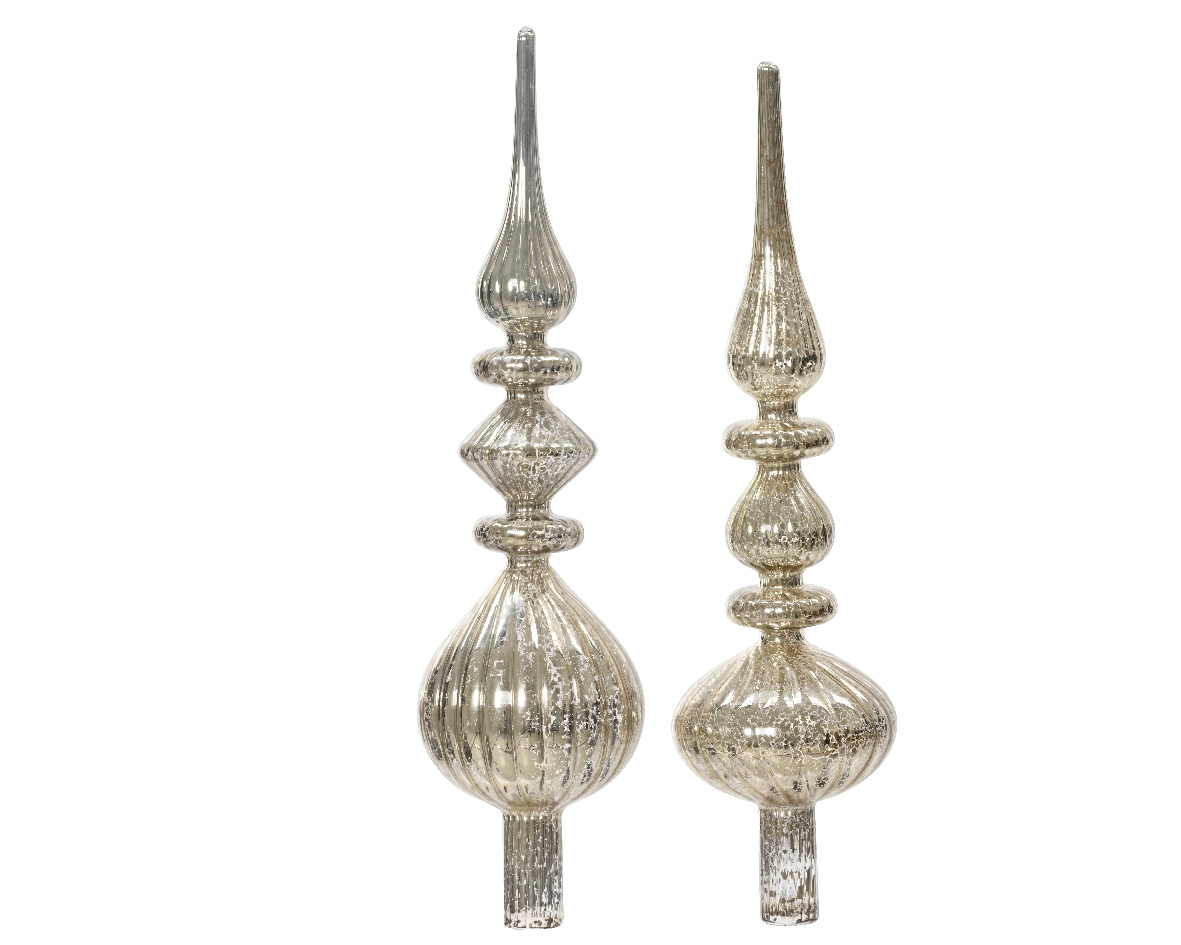 Decoris Piek antique glas zilver h35cm