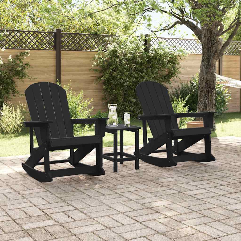 vidaXL Adirondack Schommeltjes 2 pcs Zwart HDPE