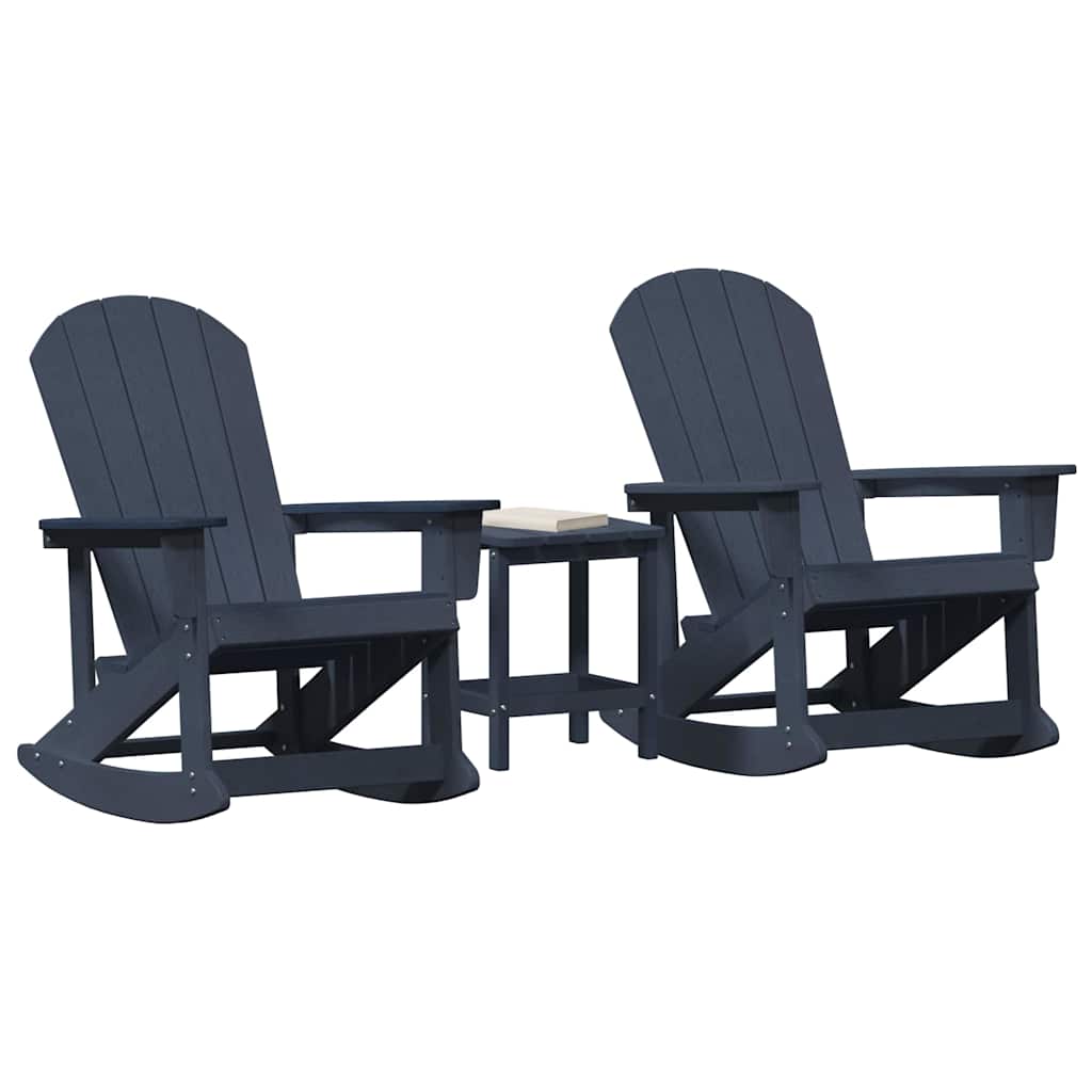 vidaXL Tuin Lounge Set 3 pcs Marineblauw HDPE