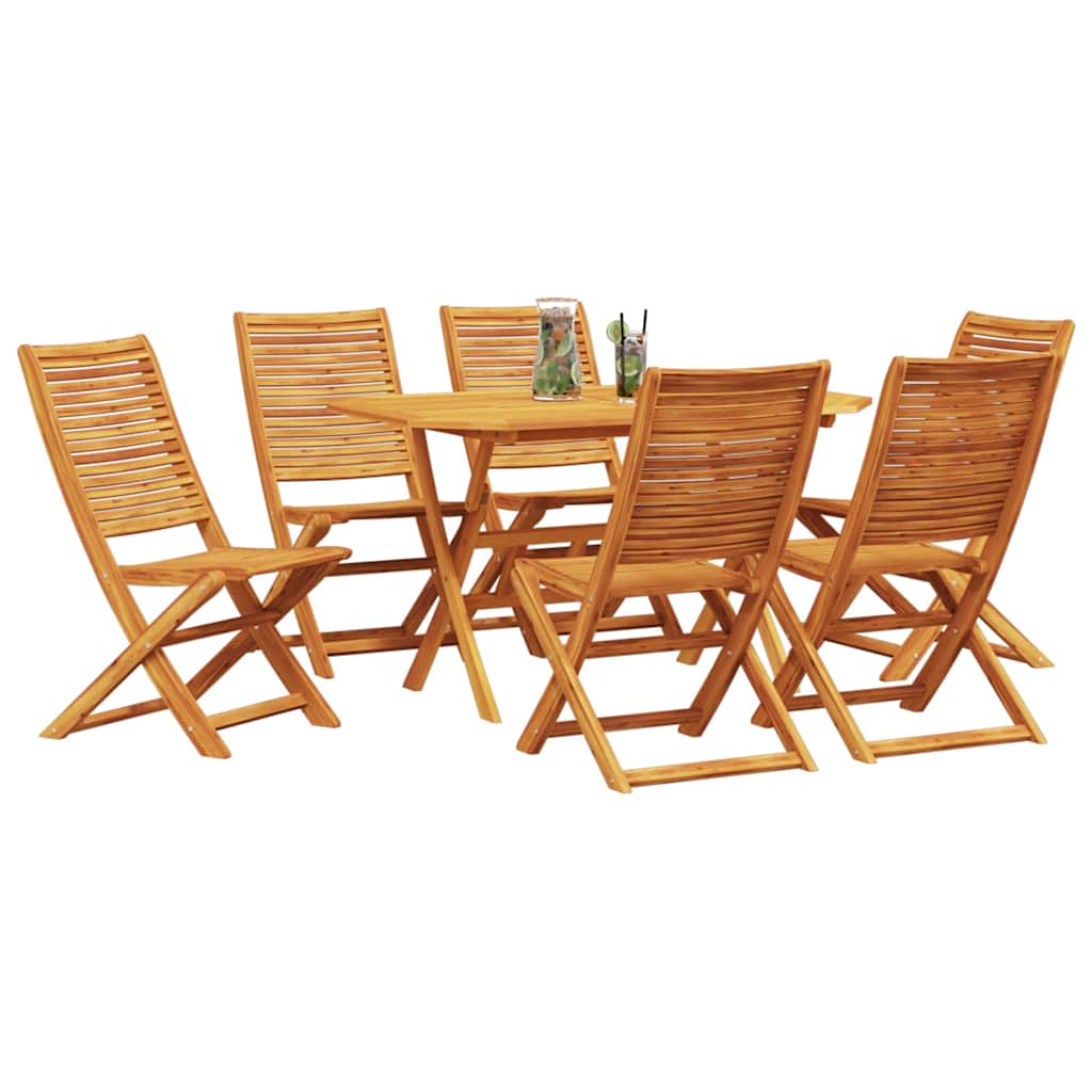 vidaXL Tuin Eetset 7 pcs Bruin Massief acaciahout