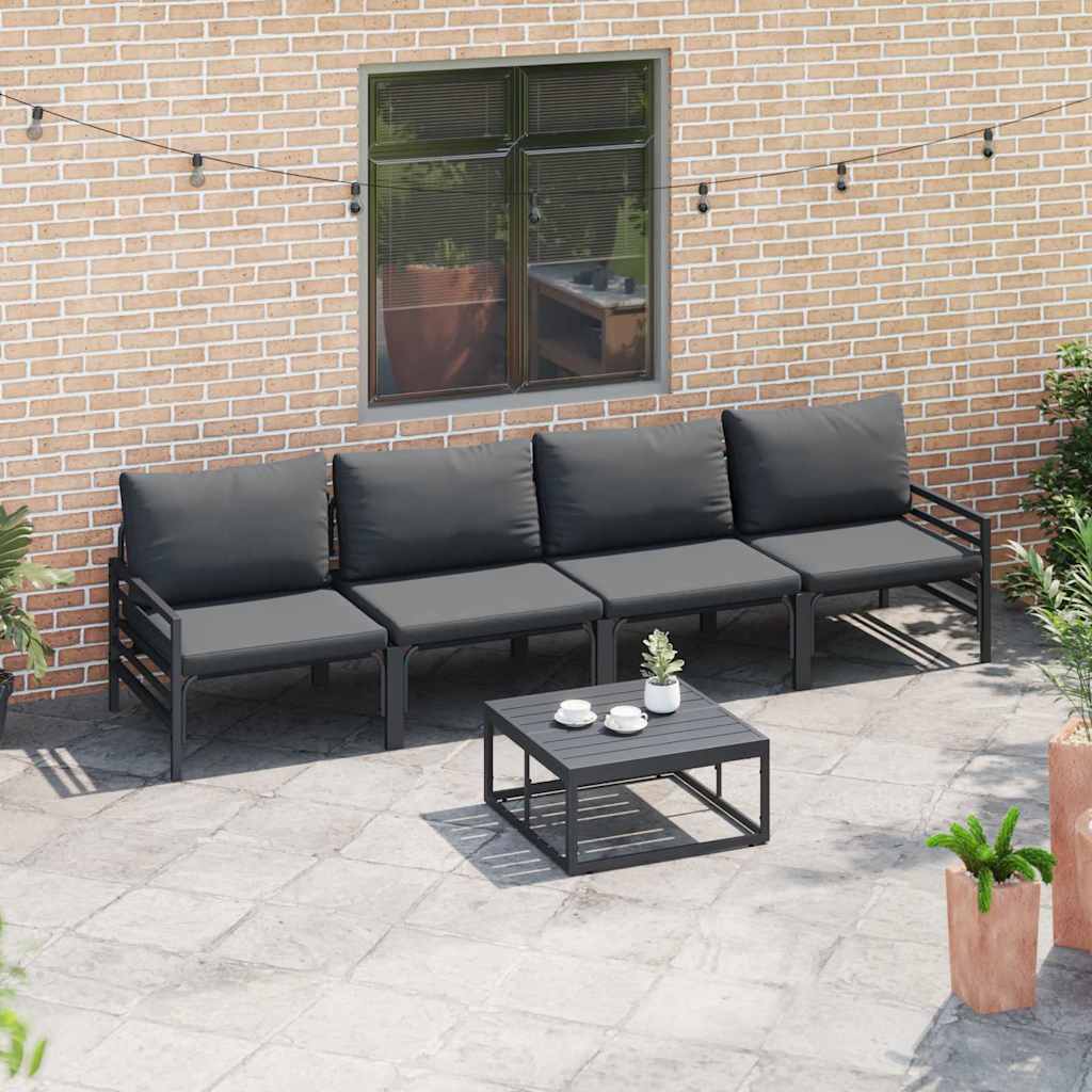 vidaXL Tuin Sofa Set 5 pcs Antraciet Staal