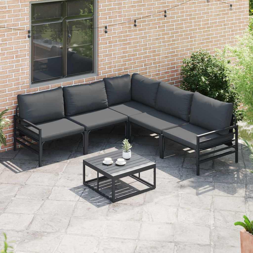vidaXL Tuin Sofa Set 5 pcs Antraciet Staal
