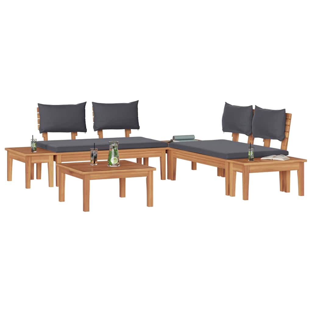 vidaXL Tuinbankset 3 pcs Bruin, Grijs Poly Rattan, Poedergecoat Staal