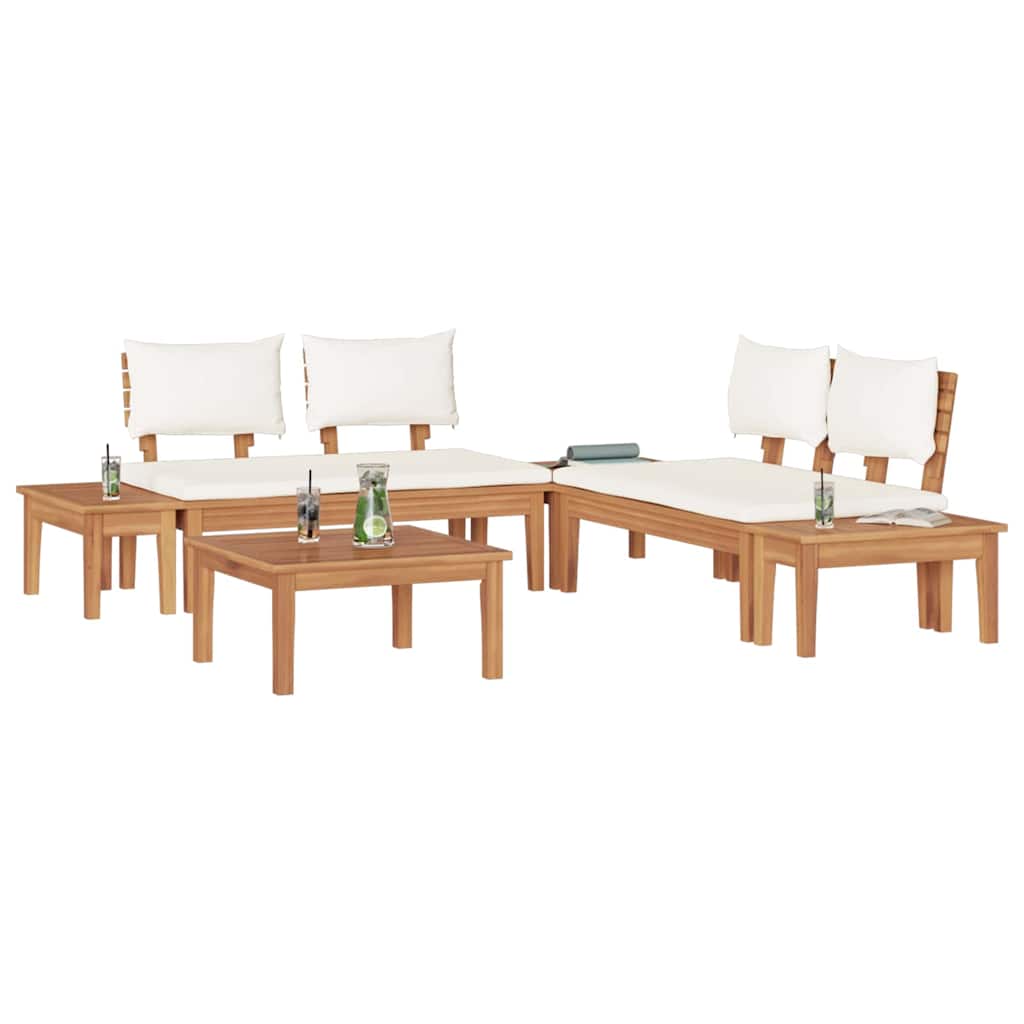 vidaXL Tuinbankset 3 pcs Bruin, Crème Poly Rattan, Poedergecoat Staal