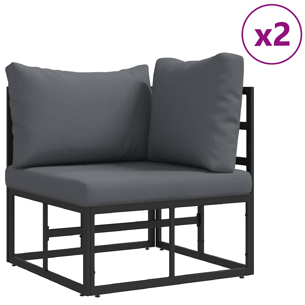 vidaXL Tuin Sofa Set met kussen 4 pcs Zwart Aluminium