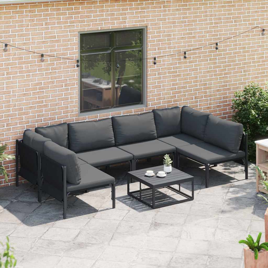 vidaXL Tuin Sofa Set 6 pcs Antraciet Staal