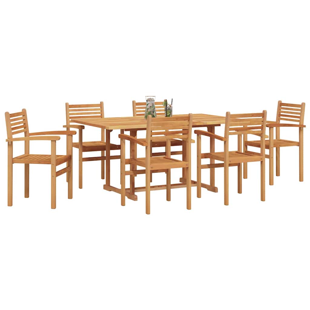 vidaXL Tuin Eetset 7 pcs Bruin Massief teakhout