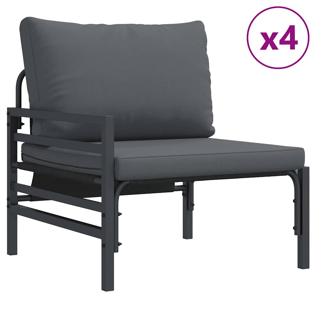 vidaXL Tuin Sofa Set met kussen 7 pcs Antraciet Staal & Stof