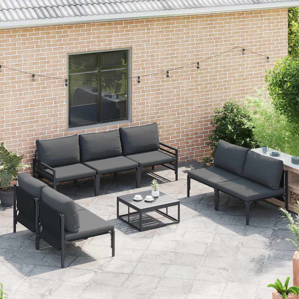vidaXL Tuin Sofa Set 7 pcs Antraciet Staal