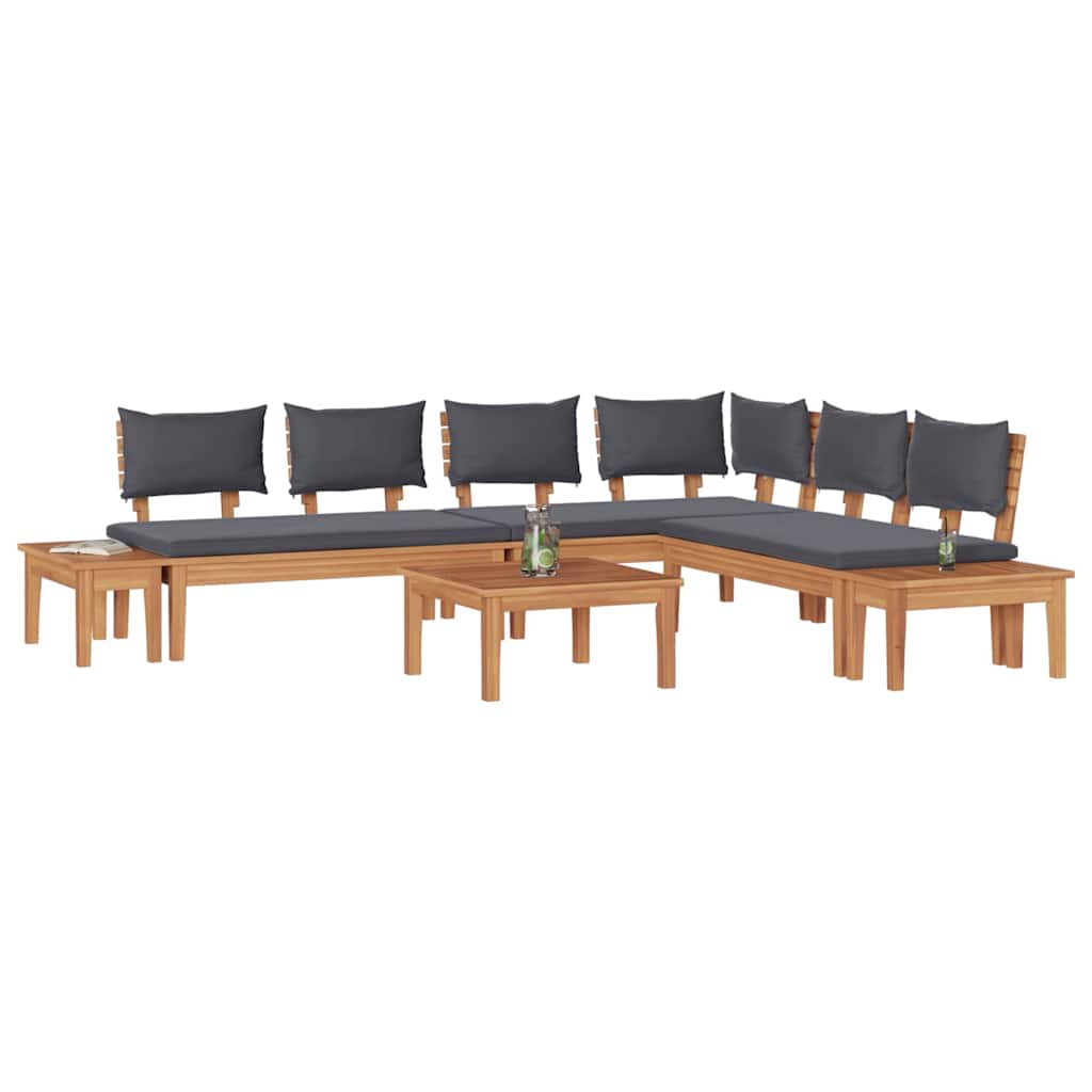 vidaXL Tuinbankset 3 pcs Bruin, Grijs Poly Rattan, Poedergecoat Staal