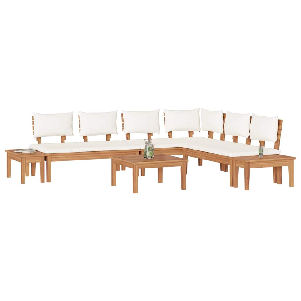 vidaXL Tuinbankset 4 pcs Bruin, Crème Poly Rattan, Poedergecoat Staal