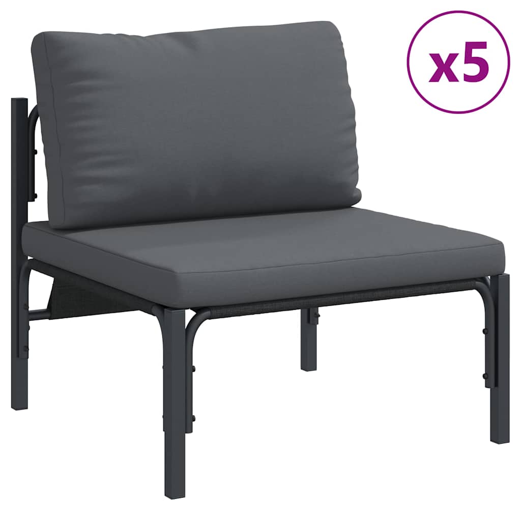 vidaXL Tuin Sofa Set 7 pcs Antraciet Staal