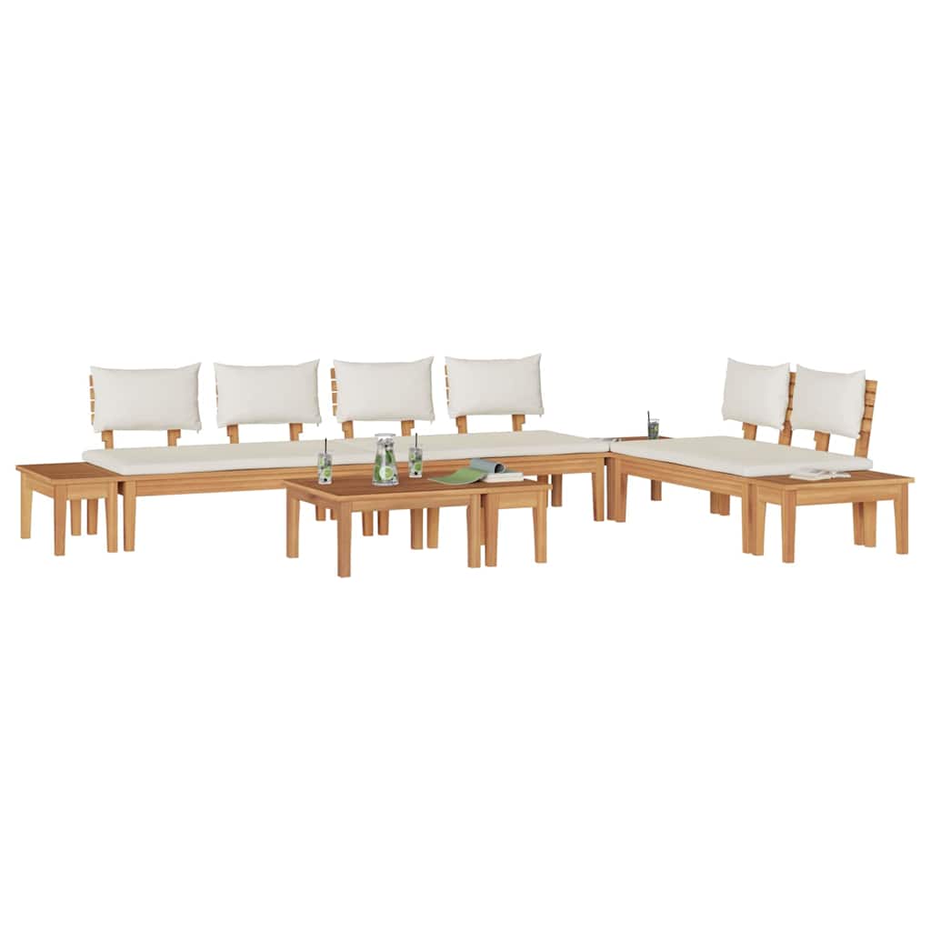 vidaXL Tuinbankset 5 pcs Bruin, Crème Poly Rattan, Poedergecoat Staal