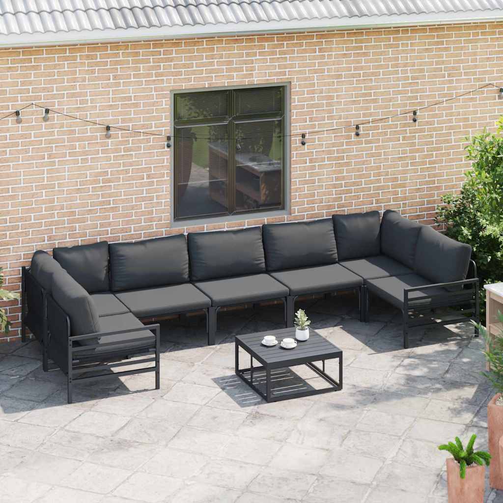 vidaXL Tuin Sofa Set 8 pcs Antraciet Staal