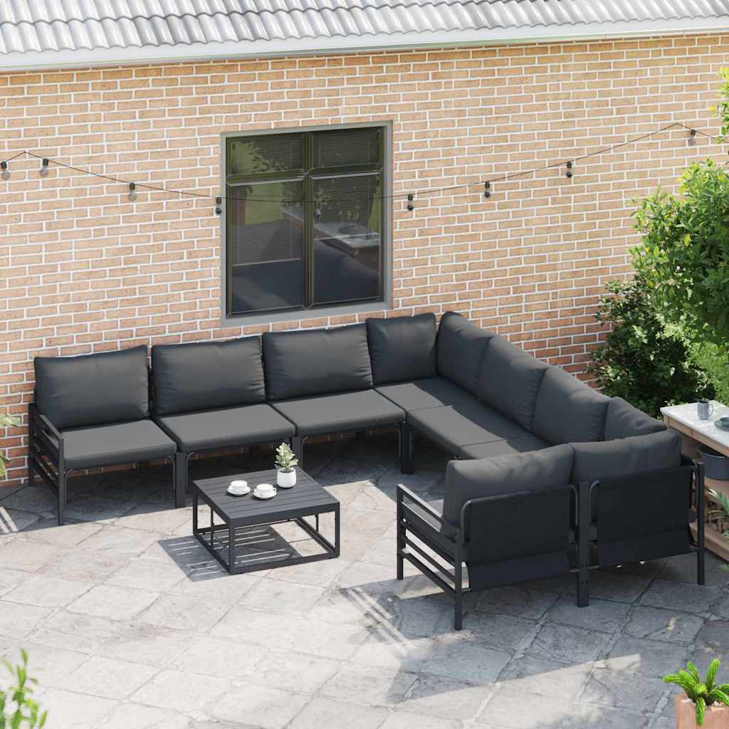 vidaXL Tuin Sofa Set 8 pcs Antraciet Staal