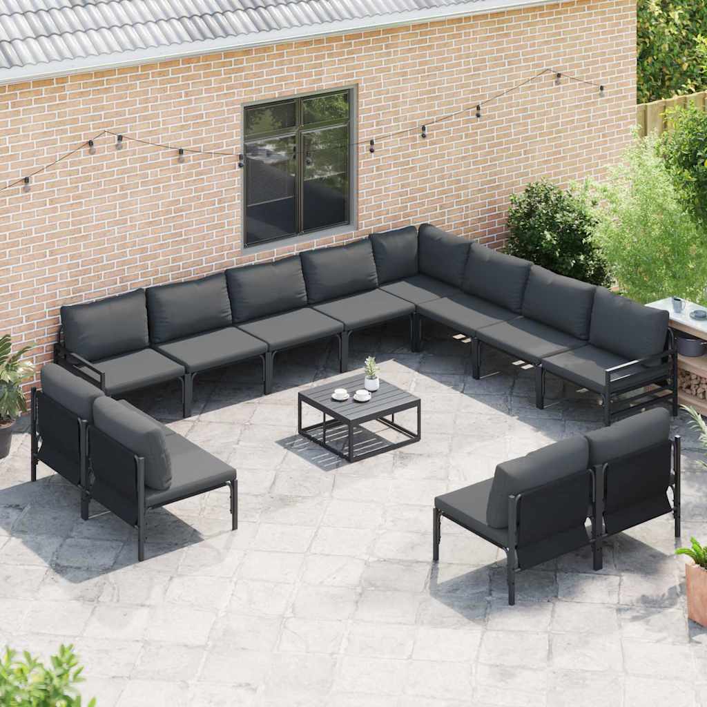 vidaXL Tuin Sofa Set 13 pcs Antraciet Staal