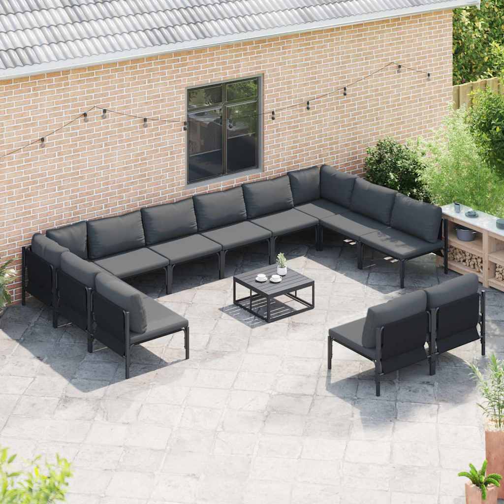 vidaXL Tuin Sofa Set 13 pcs Antraciet Staal