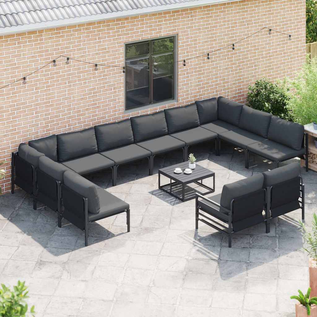 vidaXL Tuin Sofa Set 13 pcs Antraciet Staal