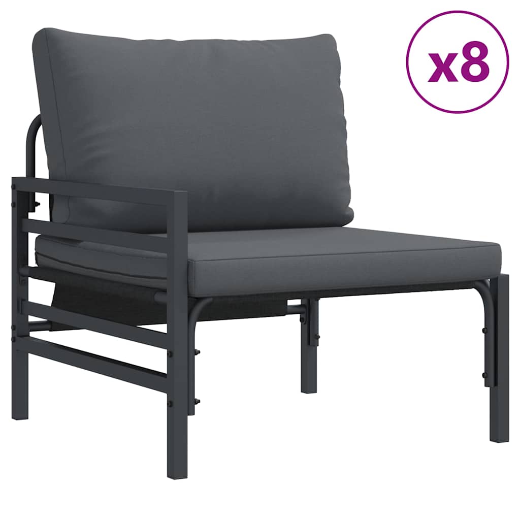 vidaXL Tuin Sofa Set 13 pcs Antraciet Staal