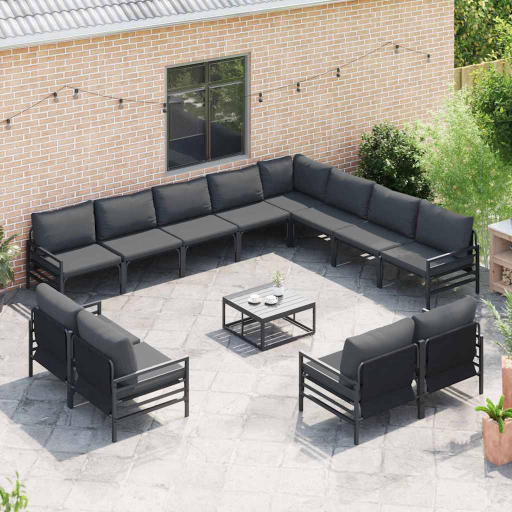 vidaXL Tuin Sofa Set 13 pcs Antraciet Staal