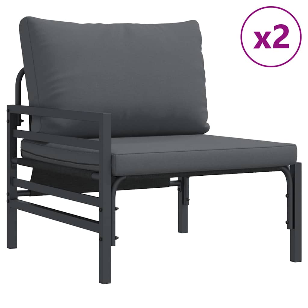 vidaXL Tuin Sofa Set 14 pcs Antraciet Staal
