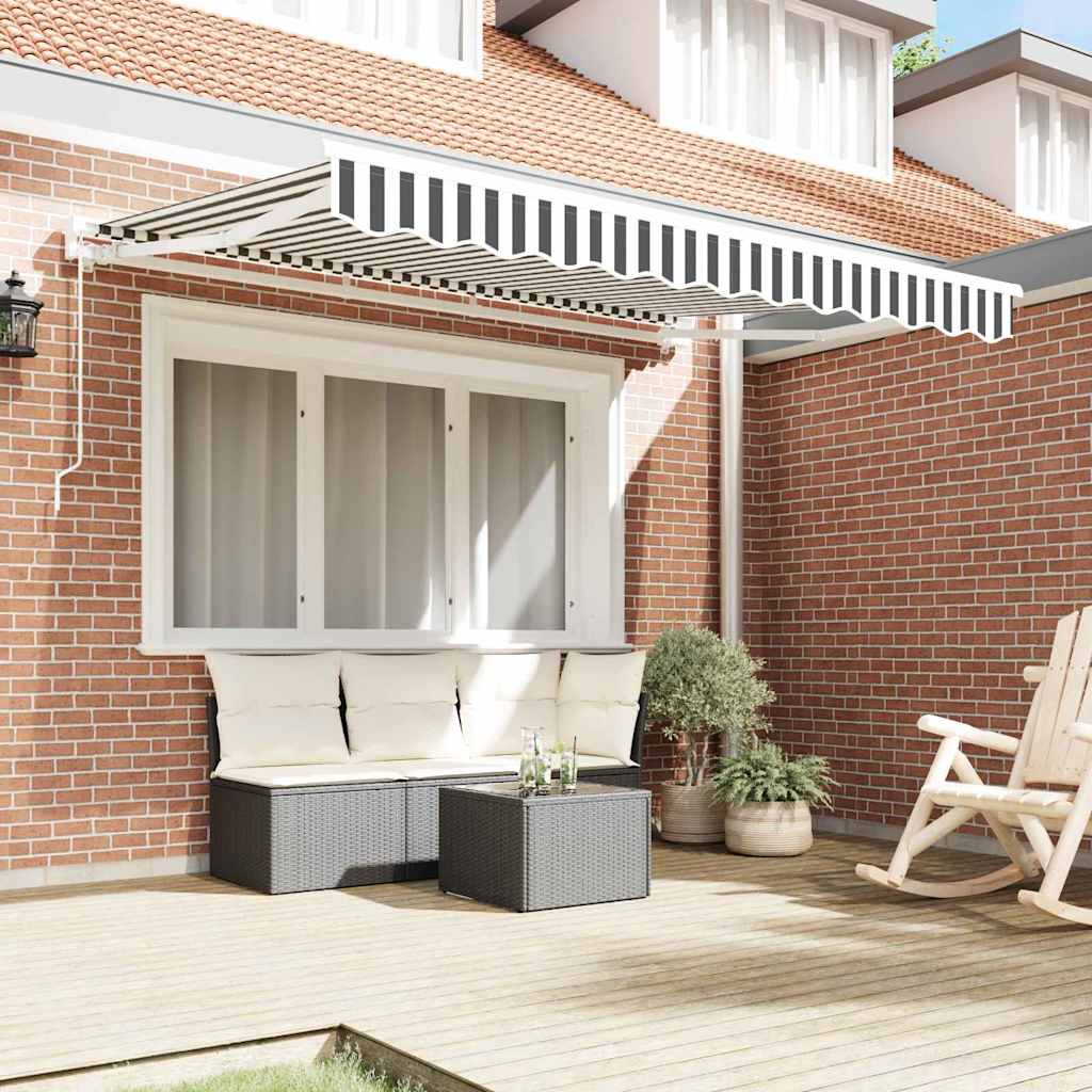 vidaXL Inklapbaar Zonnescherm Antraciet en Wit 350x200 cm Stof